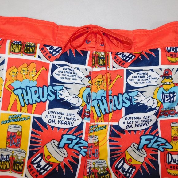 The Simpsons Mens XL Duffman Comic Swim Board Shorts - Picture 4 of 9